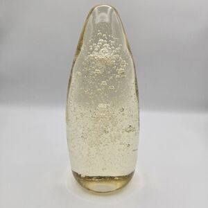 Hand Blown Solid Bubbled Glass Large Tall Heavy Paperweight Dome Egg Shaped